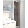 Generico Colonna bagno sospesa bianco opaco H 140 cm | 1 anta soft close | Made in Italy