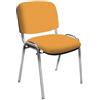 IDEALSEDIE DI GALIZIA MICHELE IDEALSEDIE - Sedia Scrivania Senza Rotelle con Telaio Cromato, Sedia Ufficio Senza Ruote Comoda, Impilabile, Sedie per Sala d'Attesa, Sala Riunioni, Conferenze (Tessuto, Giallo)