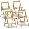 Tomaino - Sedia Pieghevole Campeggio in Legno - Set da 4 Sedie Pieghevoli per Interno e Esterno - Salvaspazio Ideale per Cucina, Giardino, Balcone (Naturale)