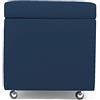 ARKETICOM Swing Pouf Contenitore con Ruote Ecopelle Puff 42X42h Blu Notte