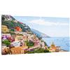 QuadriCanvas Quadro Moderno Panorama Positano Costiera Amalfitana - 70x42 cm - Stampa su Tela Canvas HD Pronto da Appendere - Decorazione Soggiorno - Camera da Letto - Made in Italy