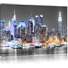 Pixxprint New-York Skyline Stampa su Tela 120x80 cm Artistica murale