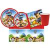 WOOPARTY Kit Compleanno Paw Patrol per 8 Persone - Set Festa con Piatti 23cm e Piatti 18cm, Bicchieri, Tovaglioli e Tovaglia - Addobbi Tema Paw Patrol per Bambini