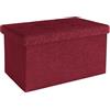Intirilife Panca pieghevole 49x30x30 cm in rosso -Cubo di seduta con coperchio e vano portaoggetti in tessuto con incavi - Cubo di seduta poggiapiedi richiudibile cassetto portaoggetti sgabello sedile