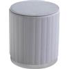 SIEDITI FUORI E DENTRO Pouf in velluto trapuntato e base cromata, ⌀36 cm, per arredamento interno/camera da letto/soggiorno/ingresso Ruby (Velluto Grigio Chiaro, Base Argento)