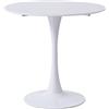 BenyLed Tavolo da Pranzo Rotondo, Tavolo da Cucina del Mid-Century con Base a Piedistallo per 4-6 Persone, Tavolino da Salotto per il Tempo Libero (Bianco, 80 * 80 * 75cm)