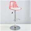 GAORUTO Set di Sgabelli da Bar, Sgabelli da Bar Girevoli con Schienale, Sgabelli da Bar Trasparenti Regolabili, Sedie da Bar per La Colazione da Cucina Moderne Senza Braccioli Pink,Tall
