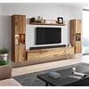 Muebles Slavic Set di mobili da salotto moderni Paris XL, illuminazione a LED inclusa