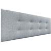 DHOME Testata in Similpelle o Tessuto AQUALINE Pro con 2 file di bottoni Testata imbottita Letto di lusso (Tessuto Grigio Perla, 160x50cm (Letti 150/160))