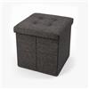 INTRECCI Pouf Salvaspazio in Tessuto - Panca Imbottita Versatile e Facile da Pulire - Contenitore 38x38x38 cm - Design Moderno e Compatto, Facile da Montare - Colore: Grigio