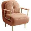 Generic Poltrona Letto Singolo con Materasso Poltrone Letto Singolo con Braccioli Schienale Regolabile in 6 Posizioni Divano Reclinabile per Soggiorno, Camera da Letto(Orange,190 * 68 * 30cm)