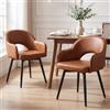 Ya-Home Set di 2 Sedie da Pranzo Sedie Cucina Moderna in PU, Marrone