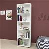 [en.casa] Libreria (AxLxP) 172 x 55 x 20 cm Scaffale a Terra con 5 Scomparti Aperti Mobile per Archivio - Bianco