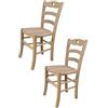 t m c s Tommychairs - Set 2 sedie modello Cuore per cucina bar e sala da pranzo, robusta struttura in legno di faggio levigato, non trattato, 100% naturale e seduta in legno