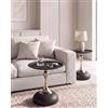 Soayone Set di 2 Tavolino da Divano Laterale Nero, Tavolino Piccolo Rotondo per Soggiorno Camera da Letto, Comodino, Balcone, Stile Moderno, Tavolo Metallo, Nero e Oro, 40x40x53 CM