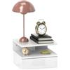 HOMCOM Comodino Sospeso Salvaspazio 35x32x22.5cm Bianco Lucido