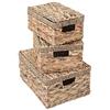 Mendler Set 3X ceste bauli Decorativi HWC-C23 Intreccio di giacinto d'Acqua