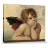 1art1 Raffaello Poster Stampa Artistica su Tela Gli Angeli di Raffaello (Dettaglio) Quadro da Parete sulla Barella | Murale XXL | Immagine 50x40 cm