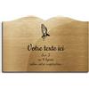 OCAP-FUNERAIRE.COM Targa incisa funeraria motivo mano che pregano con rosario cristiano autoadesivo modello Libro (20x13 cm) personalizzata da 1 a 3 righe oro spazzolato