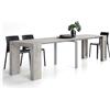 Mobili Fiver, Tavolo Consolle Allungabile con Porta Allunghe Evolution, 45(305) x80, Grigio Cemento, fino a 12 posti, Consolle da Corridoio, Ingresso, Soggiorno, Made in Italy