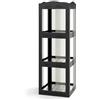 RELAX4LIFE Libreria Girevole a 360°, Scaffale a 3/4/5 Livelli con Pannelli Trasparenti e Base Girevole, Mobile Contenitore per Camera da Letto, Soggiorno e Ufficio in Casa (Nero,3 Livelli)