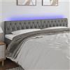 IBUQDDV Testiere Letto Matrimoniale Testiera Letto Matrimoniale Testiera Letto Una Piazza E Mezza Spalliera Letto Matrimoniale Testiera a LED Grigio Scuro 180x7x78/88 cm in Tessuto per Camera Degli Ospiti