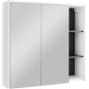 Vicco Mobile a specchio per bagno Viola, Bianco/Grigio, 80 x 75 cm | 2 Ante · 6 scomparti · Ampia superficie a specchio · Spazio aperto & chiuso · Sopra il lavabo