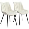 Soberine Set di 2 Sedie Sala da Pranzo in Velluto, Sedie Imbottite da Cucina con Schienale, Gambe in Metallo, Facile da Pulire, per Sala da Pranzo, Soggiorno, Cucina, Reception (Beige)