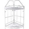 OISE ART STORE Trade Shop - Mensola Angolare Angoliera 2 Ripiani Porta Oggetti Bagno Metallo Bianco 52527 -