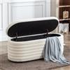 chairus Cassapanca Panca da Ingresso in Pelliccia Panca Contenitore Panchina Imbottita con Pouf contenitore Piedini Panche Moderne per Soggiorno/Camera da Letto/Ingresso, Bianco