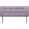 DHOME Testiera in Similpelle o Tessuto AQUALINE Pro con 2 file di Bottoni e Gambe Testiera Imbottita per Letto di Lusso (160x105cm con gambe (Letti 70/80/90), Similpelle Lilla)