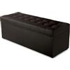 MG Design Pouf contenitore imbottito 45 × 120 cm Marrone scuro - capacità ca. 140 L, fino a 300 kg, seduta morbida, struttura solida, già montato e facile da pulire