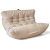 Aiire Pouf Poltrona Sacco di Design - Puff per Sedersi in Cotone con Imbottitura Inclusa - Bean Bag Chair per Salotto, Camera da Letto o Lettura - Pouffe Moderno XXL 2 Posti Beige
