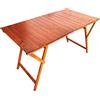 Liberoshopping Tavolo richiudibile LAURA KATIA a strisce in legno 70 x 140 cm (Ciliegio)