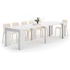 Mobili Fiver, Tavolo Consolle Allungabile con porta prolunghe Easy, 45(305) x 90 cm, Bianco Frassino, fino a 12 posti, Consolle da Ingresso, Soggiorno, Made in Italy