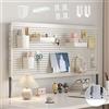 XRRJFYH Pannello Porta Metallo con Base Regolabile in Altezza, Pegboard da Scrivania, Piccolo Pannello Forato per Ufficio, Studio, Camera da Letto, Cucina ( Color : White(clip-on base) , Size : 80*40cm )