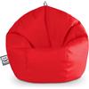 Happers Pouf Bambini Poltrona Morbida a Sacco per Sedersi con Imbottitura Puff per Gioco Relax Lettura Puffo Interno Ecopelle Quotidiano di lunga Durata Rosso