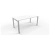 FBasic Scrivania Operativa Ufficio - Struttura metallo ARGENTO e Piano legno BIANCO - 160x80x74