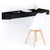 Mobili Fiver, Scrivania sospesa a muro Evolution 120x40, Nero Frassino, Made in Italy