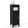 COSTWAY Mobile Bagno 30 x 30 x 80cm, Armadietto Salvaspazio in Legno con Ante e Ripiani Regolabili per Cucina, Soggiorno e Corridoio, Mobiletto Spazioso (Nero)