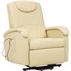milani home MilaniHome.it - Poltrona Relax Massaggiante Elettrica Confort Imbottita Beige Per Interno Salotto Per Anziani
