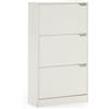 HOMN LIVING Scarpiera Ángel con 3 porte, Bianco, Mobili Ausiliari, 63 cm (larghezza) 24 cm (profondità) 115 cm (altezza)