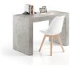 Mobili Fiver, Scrivania Evolution 120x60, Grigio Cemento con Due Gambe, NO, Scrivania moderna per Camera, Ufficio, Made in Italy
