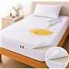 Corredocasa Coprimaterasso Impermeabile con Angoli ed Elastici, Made in Italy - Copri Materasso con Protezione Cerata Salva Letto Una Piazza e Mezza 130x200 Antiacaro, Anallergico e Traspirante, Altezza 25 cm