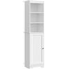 Yaheetech Mobile a Colonna da Bagno Mobile Alto con Ripiani Regolabili Salvaspazio Soggiorno Camera da Letto Bianco 45 x 30 x 153 cm