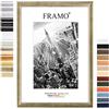 FRAMO35 65x100 Cornice (Silver Leaf) in MDF Fatta a Mano con lastra di Vetro Artificiale antiriflesso a Prova di Rottura e Robusta Parete Posteriore in MDF, Larghezza Cornice: 35 mm