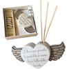 Regalami.Shop bomboniera profumatore Cuore con Ali in Marmo di Carrara e Legno Laccato cm. 15x7 con Frase copleto di Tutto - dai