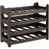 CookandSupply x TheWV Cantinetta Vino in Plastica Modulare Impilabile, Portabottiglie Effetto Pelle Martellata, 6 Bottiglie per Modulo, Scaffale Portavino Salvaspazio - Marrone Corten, 24