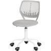 HOMYLIN Set di 1 sedia da scrivania, piccola sedia senza braccioli, per casa e ufficio, con cuscino in tessuto e schienale in plastica, girevole, color macaron, sedia da studio per computer, per