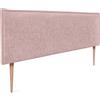 DHOME Testiera in lino naturale con bordo della testiera imbottito Letto moderno TOP TRENDING (Rosa Pallido, 160x105cm con Gambe (Letto 150/160))